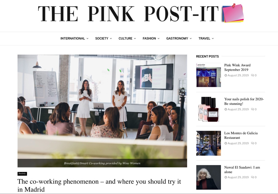 Cover The Pink Post-it. Top 3 Coworkings in Madrid