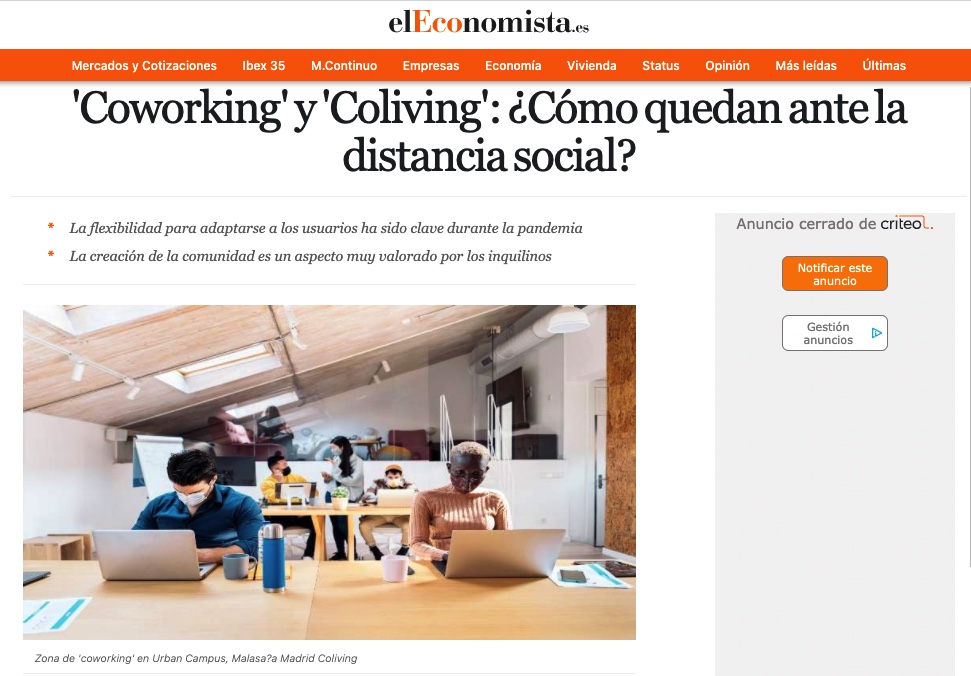 Coworking and Coliving have transformed in times of social distancing