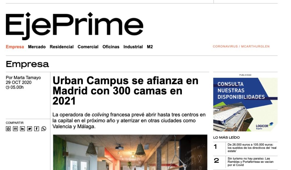 Urban Campus set to expand in Madrid with 300 new beds in 2021