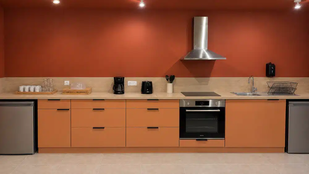 Cocina compartida en las zonas comunes de Urban Campus Confluences