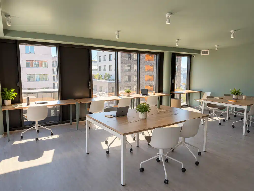 Coworking area at Urban Campus Confluences, Ivry-sur-Seine