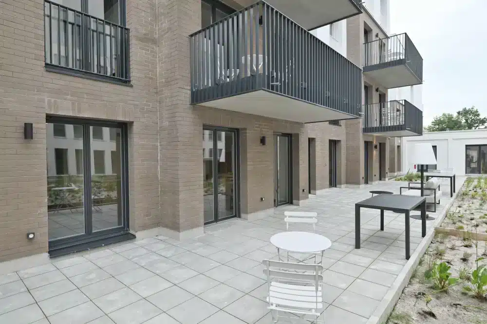 Exterior patio at Urban Campus La Maillerie Coliving in Lille