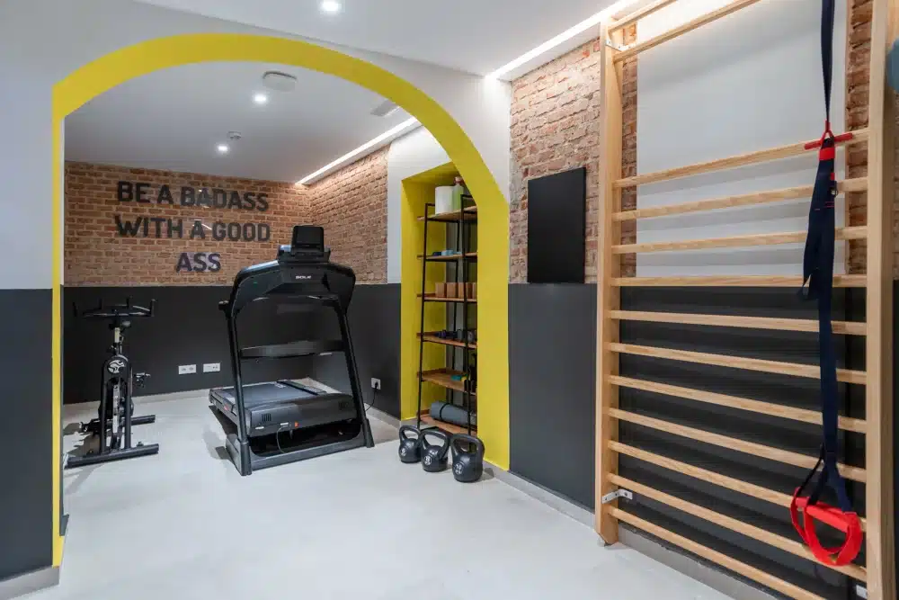 Fitness room at Urban Campus Atocha Madrid, treadmill and gym equipment