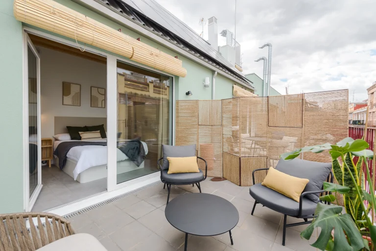 Private apartment terrace at Urban Campus Cuatro Caminos, Coliving in Madrid