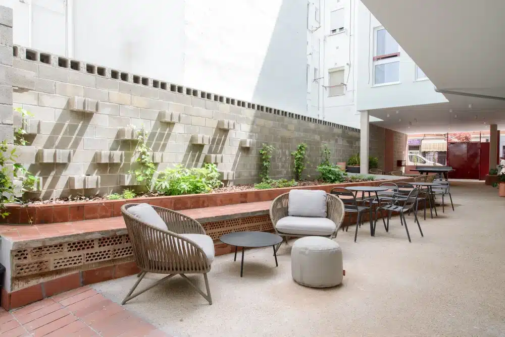 Interior patio at Urban Campus Cuatro Caminos, Coliving in Madrid