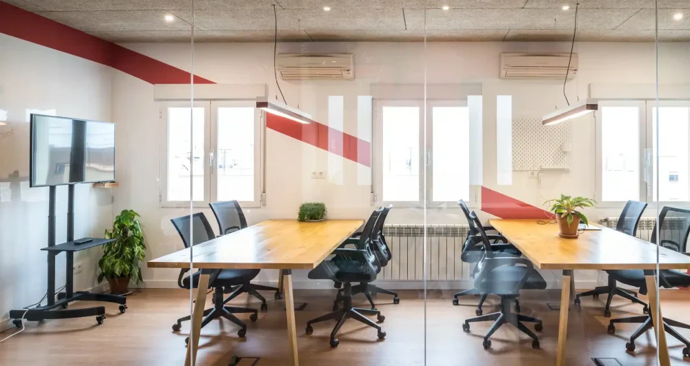 Coworking space at Urban Campus Mellado Madrid, shared desks