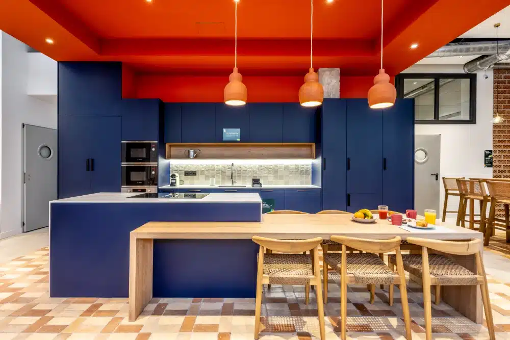 Shared kitchen and dining area at Urban Campus Casajara, Málaga coliving