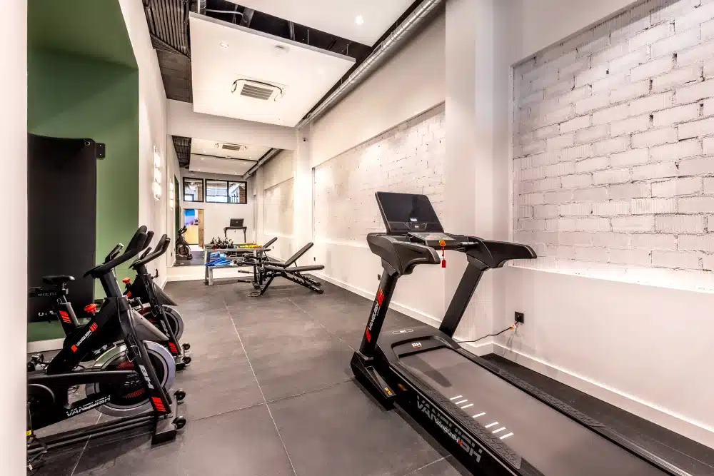 Fitness room at Urban Campus Casajara, Málaga coliving, cardio and strength equipment