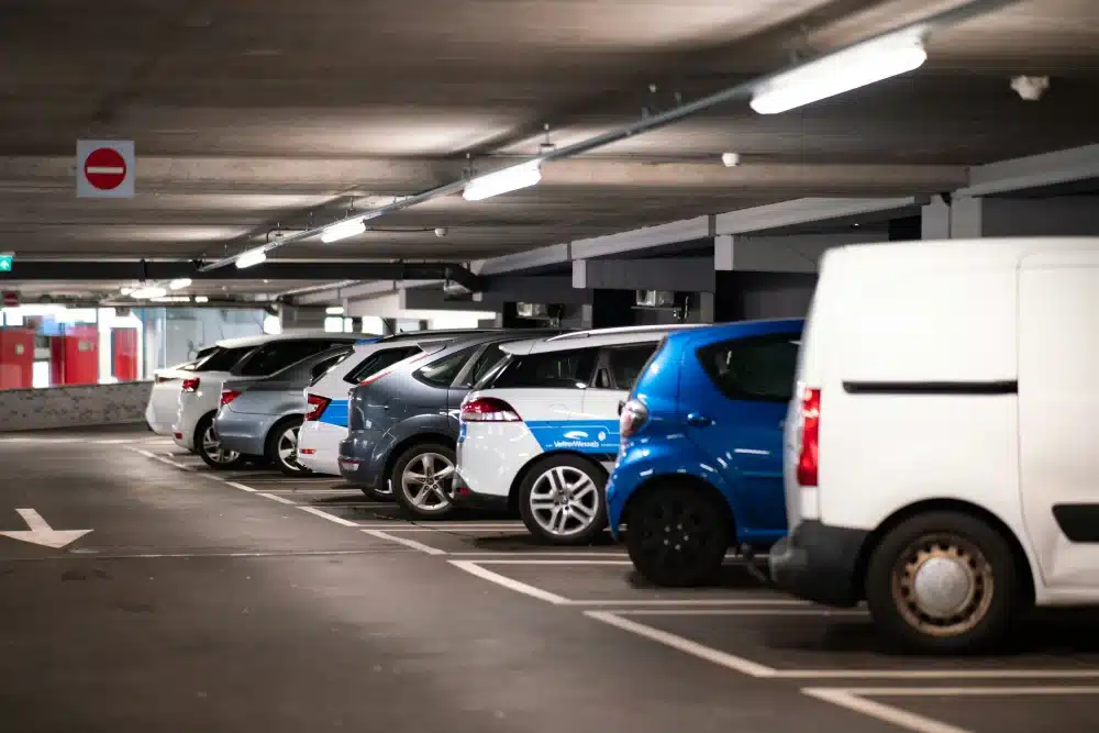 Underground parking garage at Urban Campus